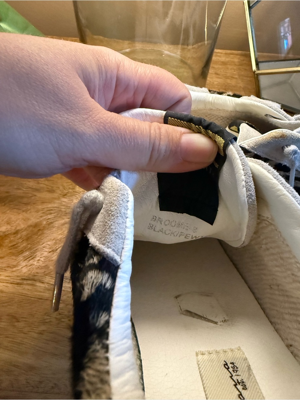 Vintage Havana White and Black Star Sneakers Cow Hide - Picture 2 of 4